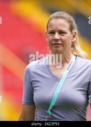 Alajuela, Costa Rica. 13th août 2022. Alajuela, Costa Rica, 13 août 2022: Entraîneur-chef de l'Allemagne Kathrin Peter lors de la coupe du monde FIFA U20 Womens Costa Rica 2022 match de football entre l'Allemagne et la Nouvelle-Zélande à Morera Soto à Alajuela, Costa Rica. (Daniela Porcelli/SPP) crédit: SPP Sport presse photo. /Alamy Live News Banque D'Images