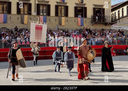 Italie, Sansepolcro (Arezzo), 11 septembre 2022 : Palio de Crossbow (Palio della Balestra). Il s'agit d'un événement historique qui a été tenu en permanence Banque D'Images