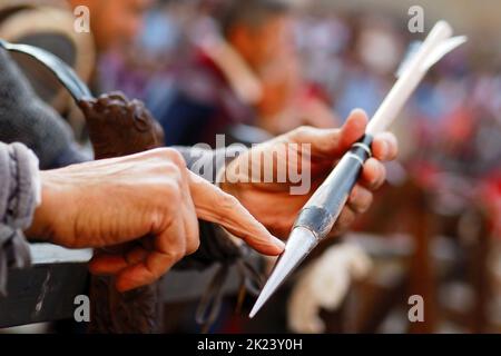 Italie, Sansepolcro (Arezzo), 11 septembre 2022 : Palio de Crossbow (Palio della Balestra). Il s'agit d'un événement historique qui a été tenu en permanence Banque D'Images