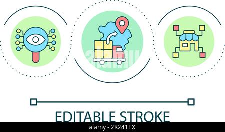 Icône de concept de boucle de service ai in Logistics Illustration de Vecteur