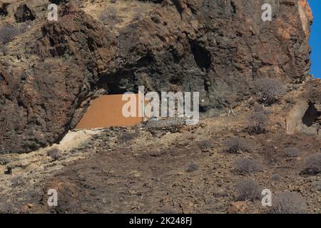 Barranco de Fataga sur l'île des Canaries de Gran Canaria en été Banque D'Images