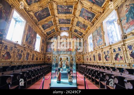 A l'intérieur de l'église Madre de Deus du Musée de l'Azulejo ou Museu National do Azulejo au Monastère Madre de Deus Couvent dans la ville de Lisb Banque D'Images