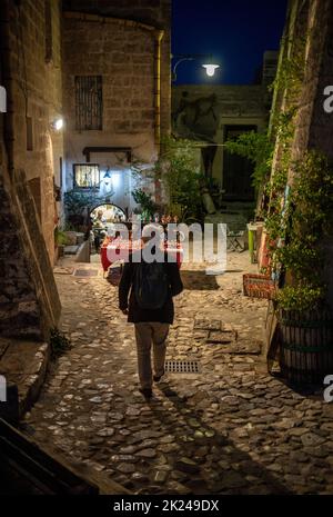 Matera, Italie - 20 septembre 2019 : boutique de souvenirs dans le Sassi di Matera un quartier historique de la ville de Matera. Basilicate. Italie Banque D'Images