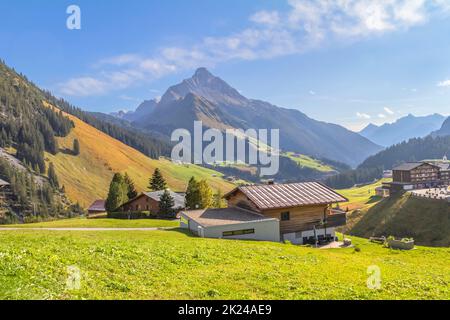 Paysage idyllique autour de Warth, une municipalité dans le quartier de Bregenz dans l'état autrichien du Vorarlberg Banque D'Images