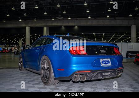 DETROIT, MI/USA - 15 SEPTEMBRE 2022 : une voiture Ford Mustang Mach 1 2022 au salon international de l'auto de Detroit (NAIAS). Banque D'Images