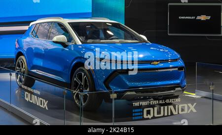 DETROIT, MI/États-Unis - le 14 SEPTEMBRE 2022 : un vus Equinox EV de Chevrolet au salon international de l'auto de Detroit (NAIAS). Banque D'Images