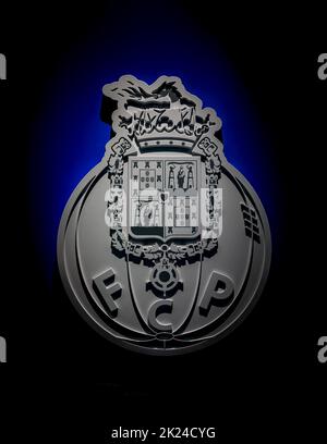 Une photo de l'logo FC Porto sur l'affichage à l'intérieur de son musée. Banque D'Images