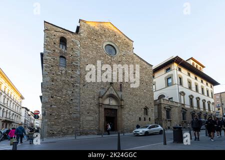 Florence, Italie.Janvier 2022.Vue extérieure de l'église du centre-ville Banque D'Images