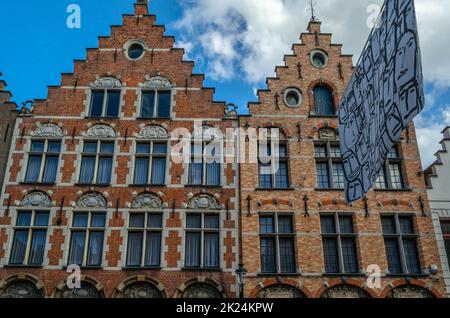 BRUGES, BELGIQUE - 18 AOÛT 2013 : paysage urbain, architecture à Bruges, Flandre, Belgique Banque D'Images