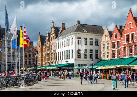 BRUGES, BELGIQUE - 18 AOÛT 2013 : paysage urbain, architecture à Bruges, Flandre, Belgique Banque D'Images