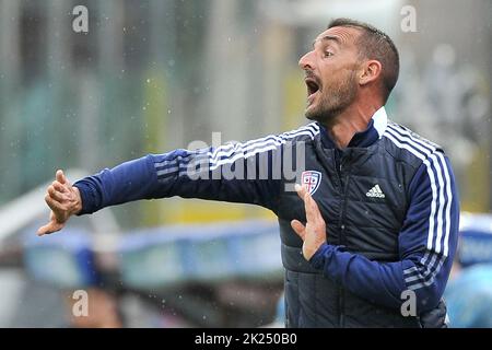 Alessandro Agostini entraîneur de Cagliari, pendant le match de la ligue italienne Seriea entre Salernitana vs Caglairi résultat final, Salernitana 1, CAG Banque D'Images