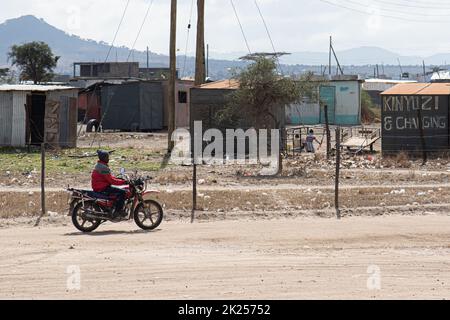 Kenya, campagne - 28 octobre 2017 : moto dans la campagne kenyane Banque D'Images