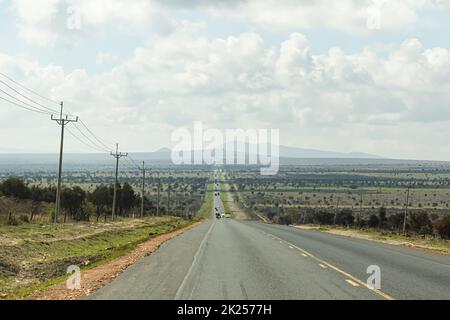 Kenyan road in the countryside Stock Photo