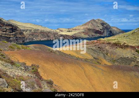 Belles couleurs à Ponta de Sao Lourenco, une péninsule à l'est de Madère, Portugal. Banque D'Images