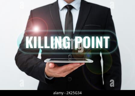 Légende conceptuelle Killing point. Mot pour la révision de fin de phase évaluation du projet Stage Gate No Go Présentation de nouvelles idées technologiques discussion sur l'amélioration technologique Banque D'Images