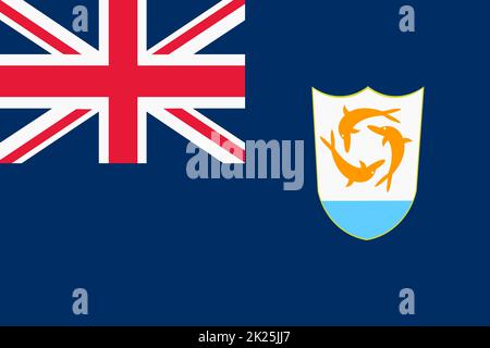 Anguilla drapeau arrière-plan illustration Union trois dauphins Banque D'Images