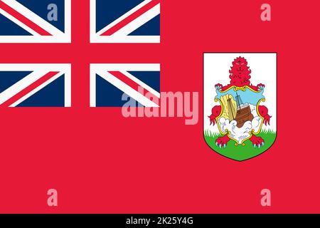 Drapeau des Bermudes illustration de fond rouge ensign blason Banque D'Images