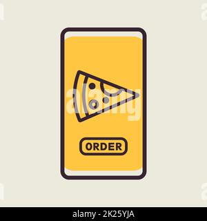 Icône de vecteur de service de livraison rapide de nourriture Banque D'Images