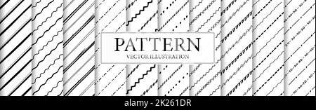 Ensemble de 10 fonds abstraits différents en noir et blanc - vecteur Banque D'Images