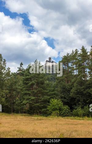 Vue panoramique sur le château de Bezdez Banque D'Images