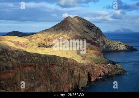 Belles couleurs à Ponta de Sao Lourenco, une péninsule à l'est de Madère, Portugal. Banque D'Images