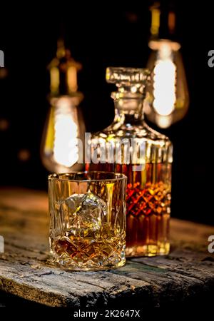 Whisky sur table Banque D'Images