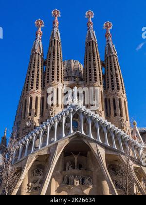 Espagne - Barcelone, Sagrada FamÃ­lia - Temple d'expiation de la Sainte famille Banque D'Images