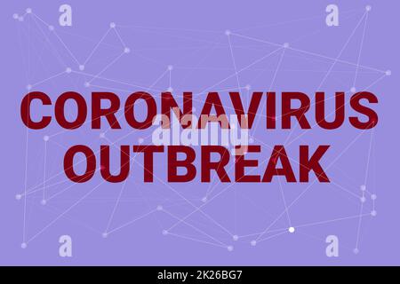 Écriture affichant le texte épidémie de coronavirus. Concept d'Internet maladie infectieuse causée par les COVID19 lignes récemment découvertes Fonds illustrés avec diverses formes et couleurs. Banque D'Images