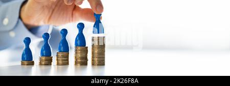 Salaire minimum et augmentation de salaire. Rémunération d'assurance Banque D'Images