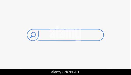Barre de recherche. Bordure linéaire horizontale avec champ de saisie de texte, icône de loupe dans le cadre. Conception simple de bouton de recherche plat pour seo, technologie de mise en réseau, interface utilisateur Web, navigation Internet, navigateur Web Banque D'Images