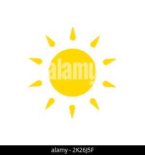 Symbole de l'été. Bien icône moderne. Sunny forme du cercle. Logo vector concept isolé sur fond blanc Banque D'Images