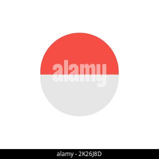 Gris et rouge isolé forme ronde couleur logo. Logo ball sur le fond blanc. Icône sphère géométrique. Planète signe. Vector illustration. Banque D'Images