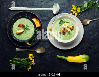 Soupe d'été aux légumes, soupe à la purée Banque D'Images