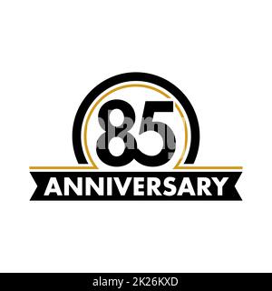 Anniversaire insolite vecteur étiquette. Symbole 70e anniversaire. Anniversaire logo abstrait. L'arc de cercle en cercle. 80ème jubilé. Banque D'Images