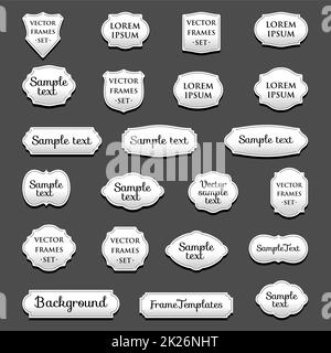 Les images stylisées isolés logo vector set. Frontières Vintage collection logotypes. Banque D'Images