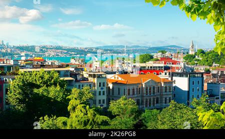 Vue sur le bosphore à Istanbul Banque D'Images