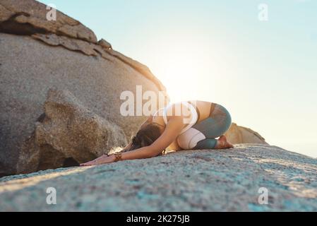 Quand tout va mal, allez faire du yoga Banque D'Images