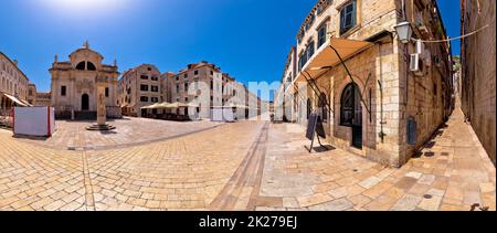 Dubrovnik. Célèbre rue Stradun à Dubrovnik vue panoramique Banque D'Images