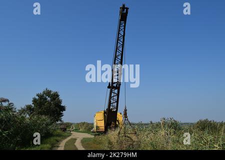 Ancienne carrière près de la dragline Banque D'Images