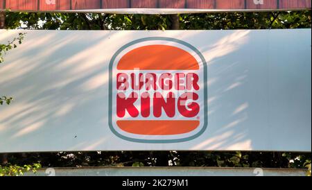 burger king banner sign Glasgow, Scotland, UK Stock Photo