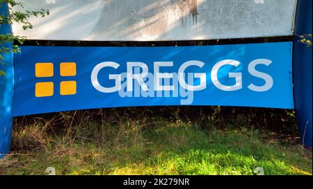 greggs the bakers banner sign Glasgow, Scotland, UK Stock Photo