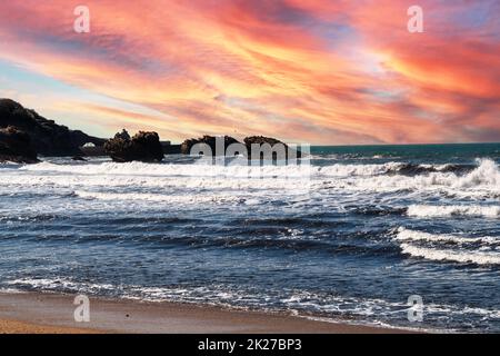 Biarritz et ses célèbres plages de sable Banque D'Images