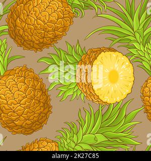 motif vectoriel ananas Banque D'Images