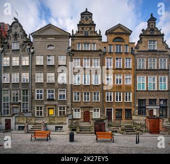 Pologne - vue sur la ville principale de Gdańsk - maisons de ville Banque D'Images