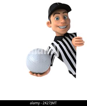 Illustration 3D amusante d'un arbitre américain Banque D'Images