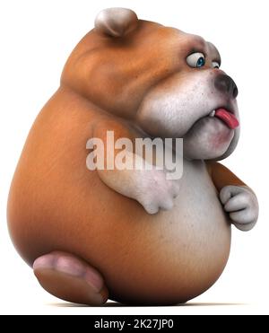 Bulldog Fun - 3D Illustration Banque D'Images