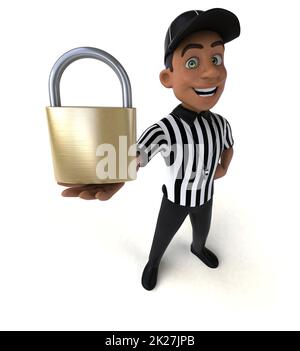 Illustration 3D amusante d'un arbitre américain Banque D'Images
