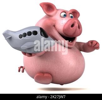 Fun pig - 3D Illustration Banque D'Images