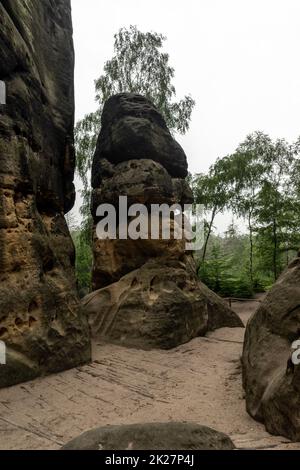 Contreforts des montagnes de grès de l'Elbe.Saxe Suisse.Allemagne Banque D'Images