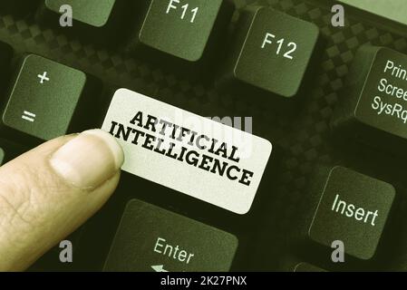 Écriture de texte intelligence artificielle. Mot écrit sur programmé pour penser comme humain et imiter ses actions remplir les formulaires d'inscription en ligne, la collecte et l'édition de données Internet Banque D'Images